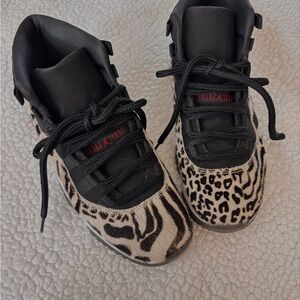 Jordan Black and Leopard Print Sneakers